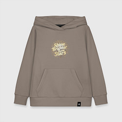 Толстовка детская хлопковая Shine brighter than the stars, цвет: утренний латте