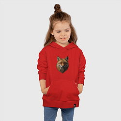 Толстовка детская хлопковая Голова рыжей лисицы, цвет: красный — фото 2