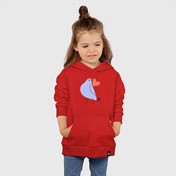 Толстовка детская хлопковая Голубь с сердечком, цвет: красный — фото 2