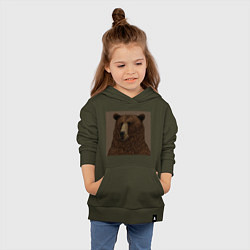 Толстовка детская хлопковая Медведь странный, цвет: хаки — фото 2