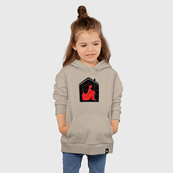 Толстовка детская хлопковая Сижу дома, цвет: миндальный — фото 2