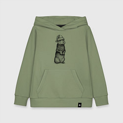 Толстовка детская хлопковая Заяц Новый год, цвет: авокадо