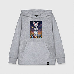 Толстовка детская хлопковая Ночной кролик, цвет: меланж