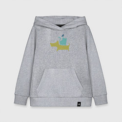 Толстовка детская хлопковая Bird dog cat, цвет: меланж