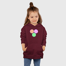 Толстовка детская хлопковая Три круга, цвет: меланж-бордовый — фото 2
