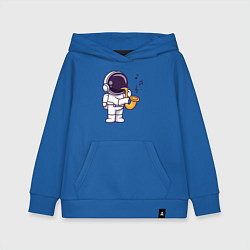 Толстовка детская хлопковая Космонавт саксофонист, цвет: синий