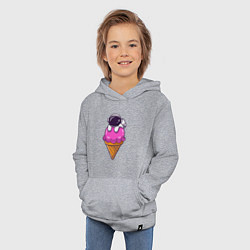 Толстовка детская хлопковая Space ice cream, цвет: меланж — фото 2