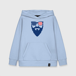 Толстовка детская хлопковая Американец бородач, цвет: мягкое небо