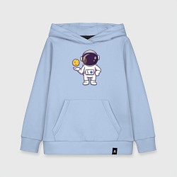 Толстовка детская хлопковая Космонавт и планета, цвет: мягкое небо