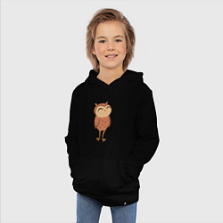 Толстовка детская хлопковая Довольная сова, цвет: черный — фото 2