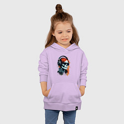 Толстовка детская хлопковая Grunge redhead girl skull, цвет: лаванда — фото 2