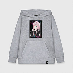 Толстовка детская хлопковая Zero Two is darling, цвет: меланж