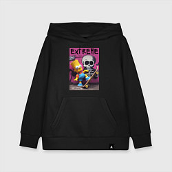Толстовка детская хлопковая Bart Simpson and skateboard - extreme, цвет: черный
