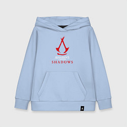 Толстовка детская хлопковая Assassins creed shadows logo, цвет: мягкое небо