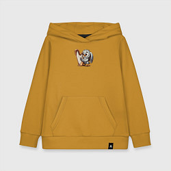 Толстовка детская хлопковая Гарпия играет на арфе и поет, цвет: горчичный