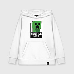 Толстовка детская хлопковая Minecraft hostile mob, цвет: белый