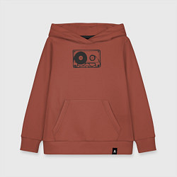 Толстовка детская хлопковая Audio cassette, цвет: кирпичный