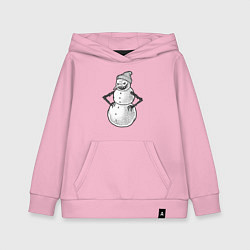 Толстовка детская хлопковая Злобный снеговик, цвет: светло-розовый