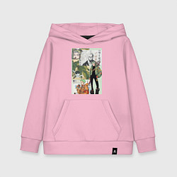Толстовка детская хлопковая Ван-Пис Зоро Ророноа коллаж сильнейший мечник, цвет: светло-розовый