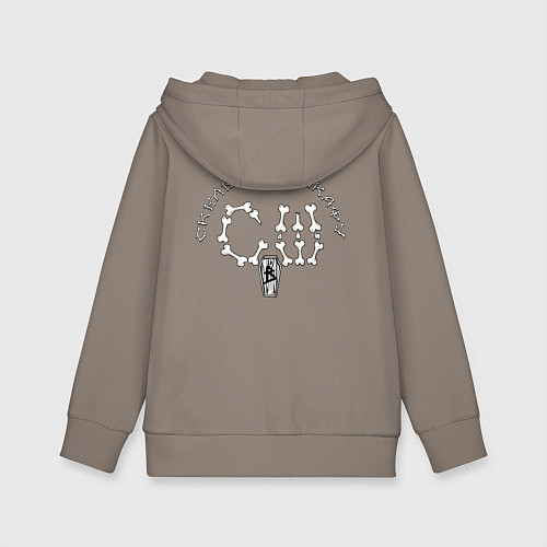 Детская толстовка-худи Стикеры со скелетами / Утренний латте – фото 2