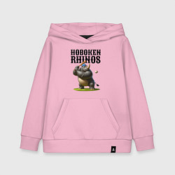 Толстовка детская хлопковая Rhino - cool batter, цвет: светло-розовый