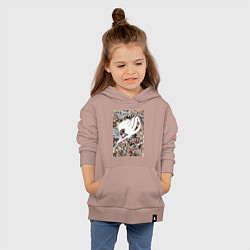 Толстовка детская хлопковая Хвост Феи Нацу Драгнил Эрза Скарлет коллаж, цвет: пыльно-розовый — фото 2