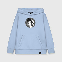 Толстовка детская хлопковая Ретро -лицо девушки шестидесятых, цвет: мягкое небо