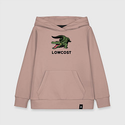 Толстовка детская хлопковая Крокодил - антибренд, цвет: пыльно-розовый
