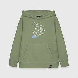 Толстовка детская хлопковая Космос в лампочке, цвет: авокадо