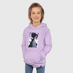 Толстовка детская хлопковая Клинок, рассекающий демонов Синобу Котё бабочка, цвет: лаванда — фото 2