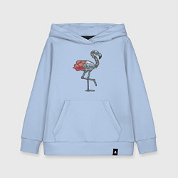 Толстовка детская хлопковая Робот фламинго, цвет: мягкое небо