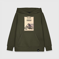 Толстовка детская хлопковая Мотоцикл Yamaha, цвет: хаки