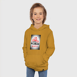 Толстовка детская хлопковая Mazda rx-7 автомобиль, цвет: горчичный — фото 2