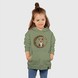 Толстовка детская хлопковая Стимпанк лис в рамке, цвет: авокадо — фото 2