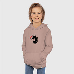 Толстовка детская хлопковая Banksy rat, цвет: пыльно-розовый — фото 2