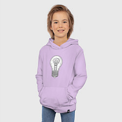 Толстовка детская хлопковая Мозг и лампочка, цвет: лаванда — фото 2