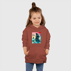 Толстовка детская хлопковая Japanese samurai - ghost of Tsushima sketch, цвет: кирпичный — фото 2