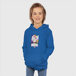 Толстовка детская хлопковая Махиру Кодзуки - медуза не умеет плавать в ночи, цвет: синий — фото 2