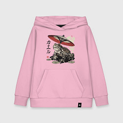 Толстовка детская хлопковая Лягушка и зонт - japan aesthetic, цвет: светло-розовый