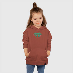 Толстовка детская хлопковая Губы и черви, цвет: кирпичный — фото 2