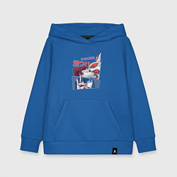 Толстовка детская хлопковая Человек-бензопила Аки Хаякава Aki Hayakawa лис, цвет: синий