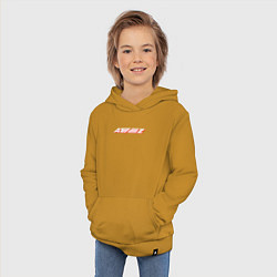 Толстовка детская хлопковая Ateez logo, цвет: горчичный — фото 2