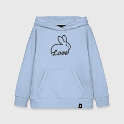 Толстовка детская хлопковая Bunny lover, цвет: мягкое небо