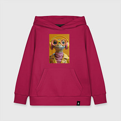 Толстовка детская хлопковая Змея-меломан, цвет: маджента