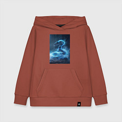Толстовка детская хлопковая Змея в молниях, цвет: кирпичный
