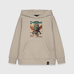 Толстовка детская хлопковая Крайне причудливый монстр, цвет: миндальный