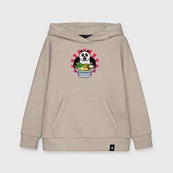 Толстовка детская хлопковая Рамен и панда, цвет: миндальный