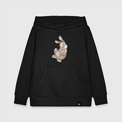 Толстовка детская хлопковая Спящий милый заяц, цвет: черный
