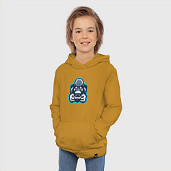 Толстовка детская хлопковая Gamer monkey, цвет: горчичный — фото 2
