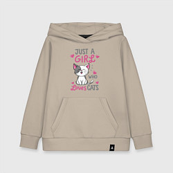 Детская толстовка-худи Just a girl who loves cats